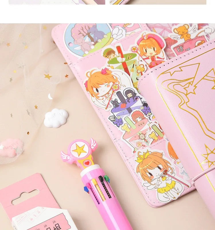 Caderneta Cardcaptor Sakura, Diário e Planner com Espiral Rosa e Acessórios