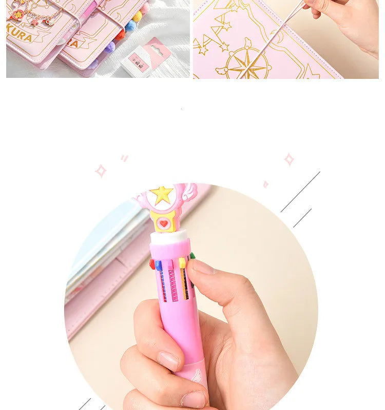 Caderneta Cardcaptor Sakura, Diário e Planner com Espiral Rosa e Acessórios