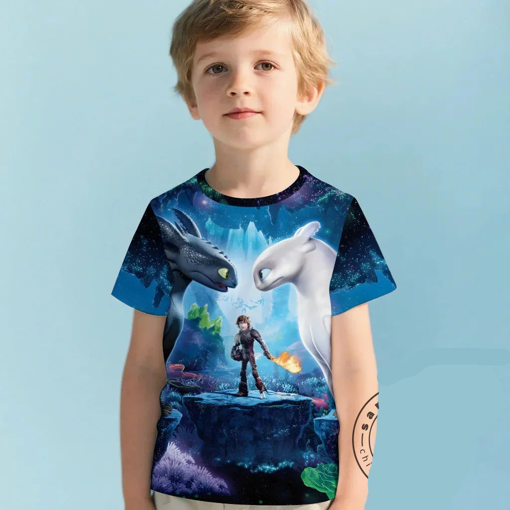 Camiseta Infantil Banguela e Soluço 3D