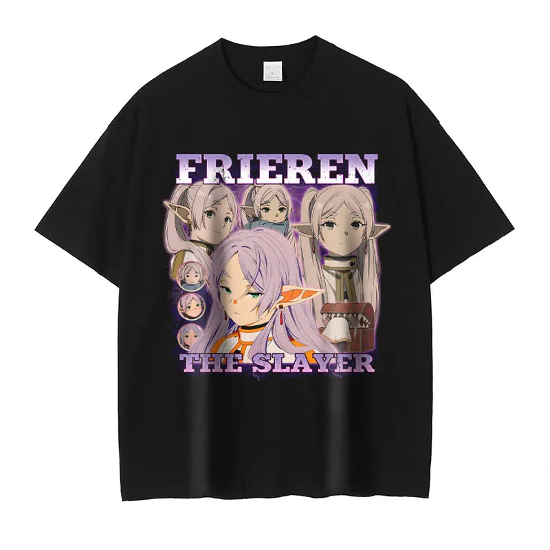 Camiseta Oversized Frieren The Slayer, Edição Vintage