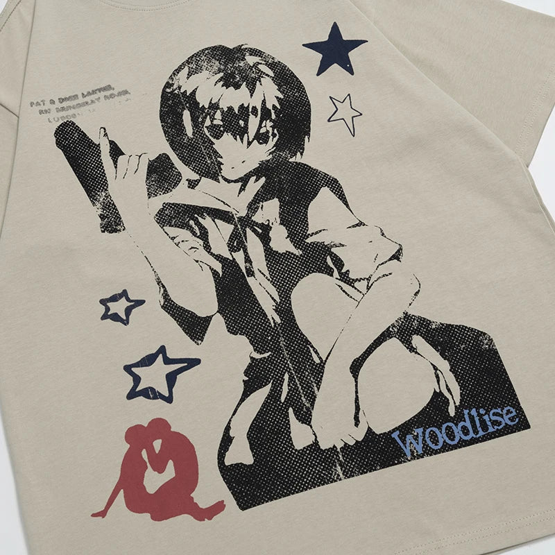 Camisa Premium Rei Ayanami Oversized Y2K