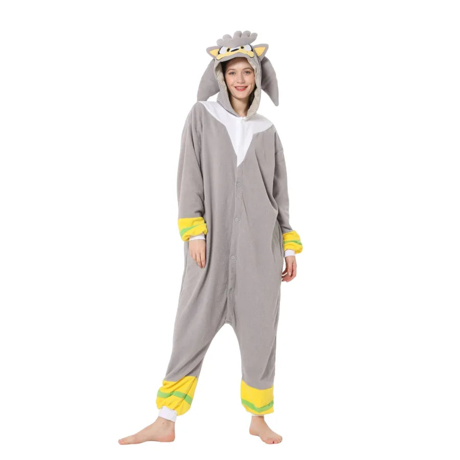 Pijama Cosplay Adulto e Infantil Sonic Kigurumi