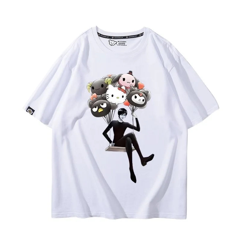 Camiseta Hello Kitty x Tomie Kawakami – Estilo Sanrio Meets Junji Ito