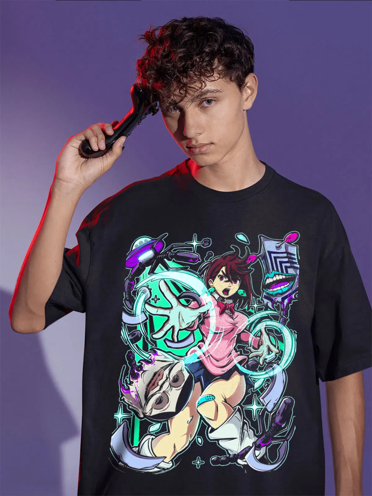 Camiseta Glitch Hacker Girl, Momo Dandadan