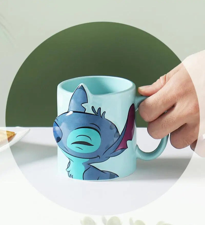 Caneca Casal Stitch & Angel, Edição Limitada 3D