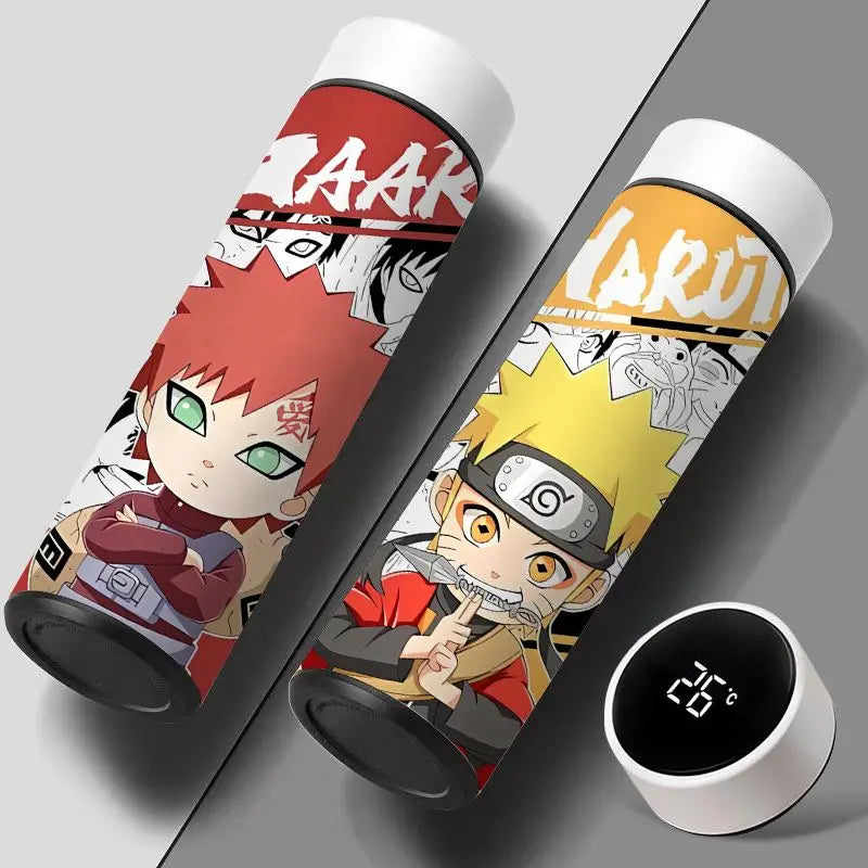 GARRAFA TÉRMICA NARUTO COM TEMPERATURA DIGITAL