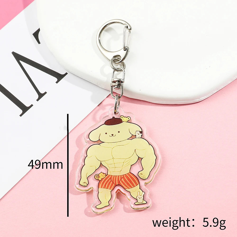 Chaveiro Sanrio Muscle Kawaii, Versão Bombadinha