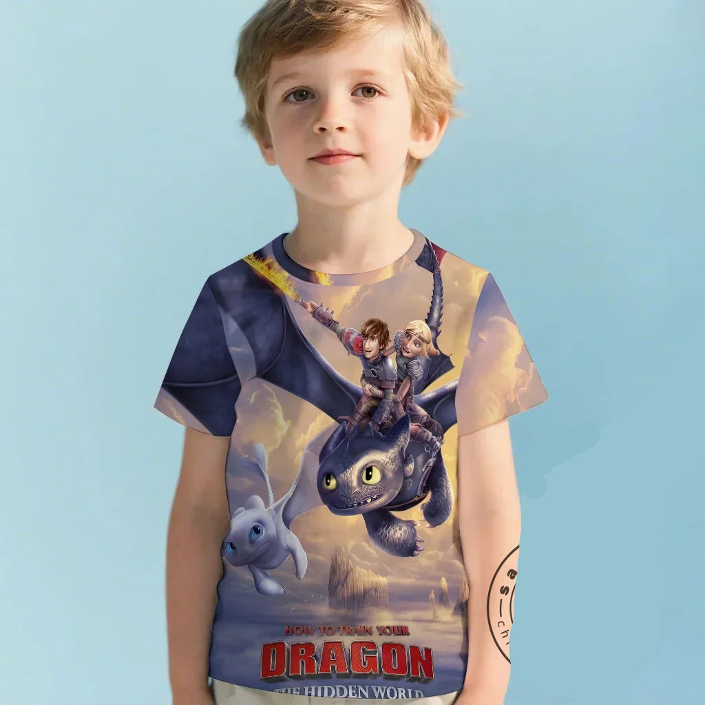 Camiseta Infantil Banguela e Soluço 3D
