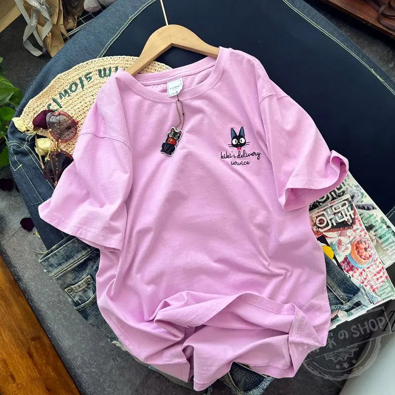 Camiseta Jiji Kawaii Aesthetic – Studio Ghibli Inspired