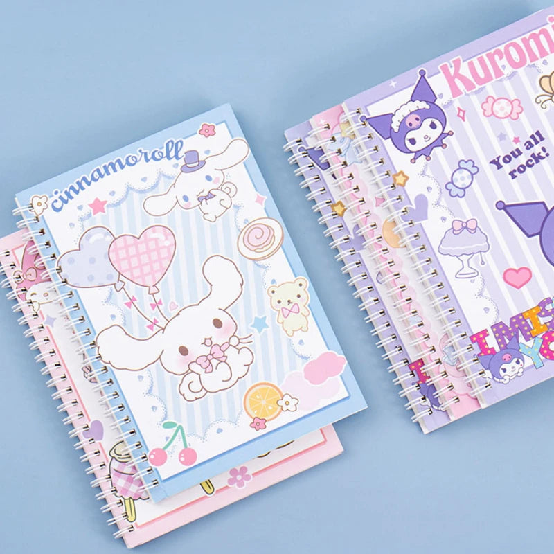 Caderneta A5 Sanrio: Kuromi, Cinnamoroll e Amigos