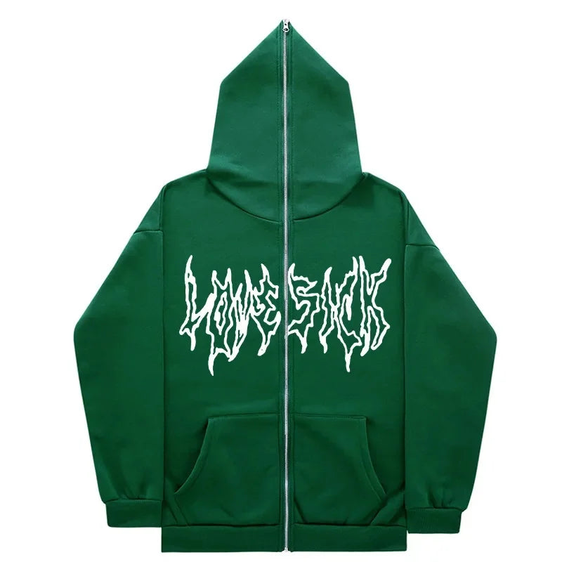 Moletom Zíper Lovesick, Street Gótico