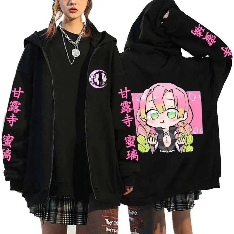 Moletom Zíper Kanroji Mitsuri, Kimetsu no Yaiba