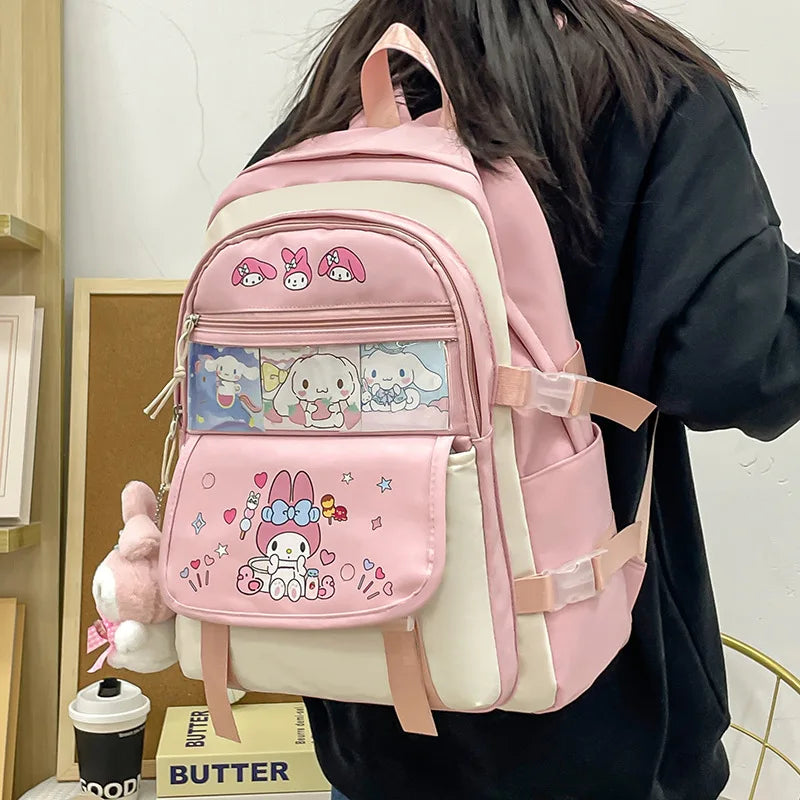 Mochila Kawaii Sanrio – Cinnamoroll, Kuromi e My Melody