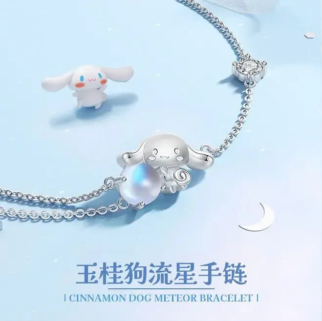 Pulseira Bracelete Prata 925 Cinnamoroll Kawaii