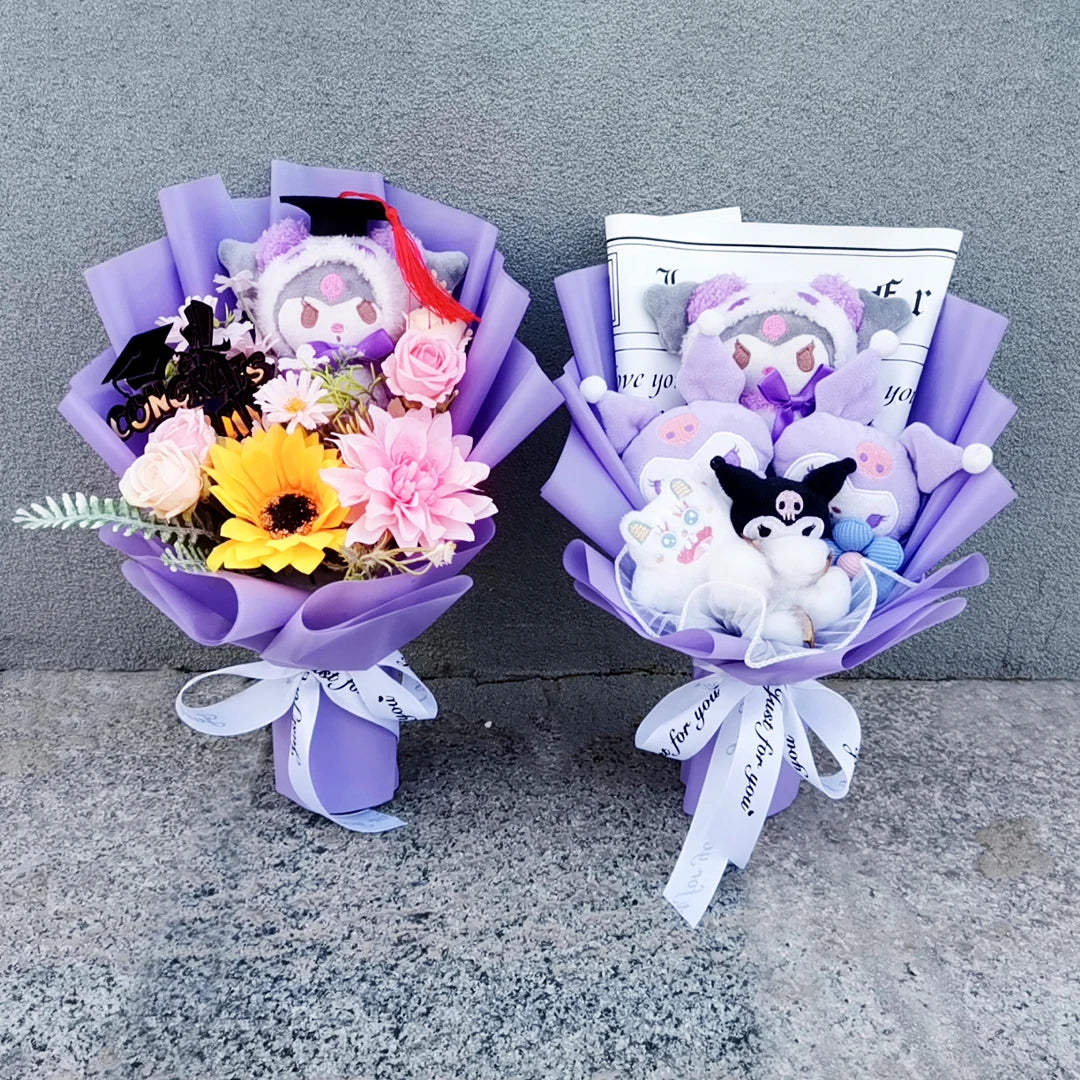 Buquê Sanrio Kuromi com Pelúcias