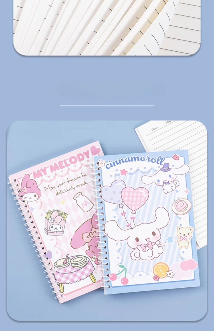 Caderneta A5 Sanrio: Kuromi, Cinnamoroll e Amigos