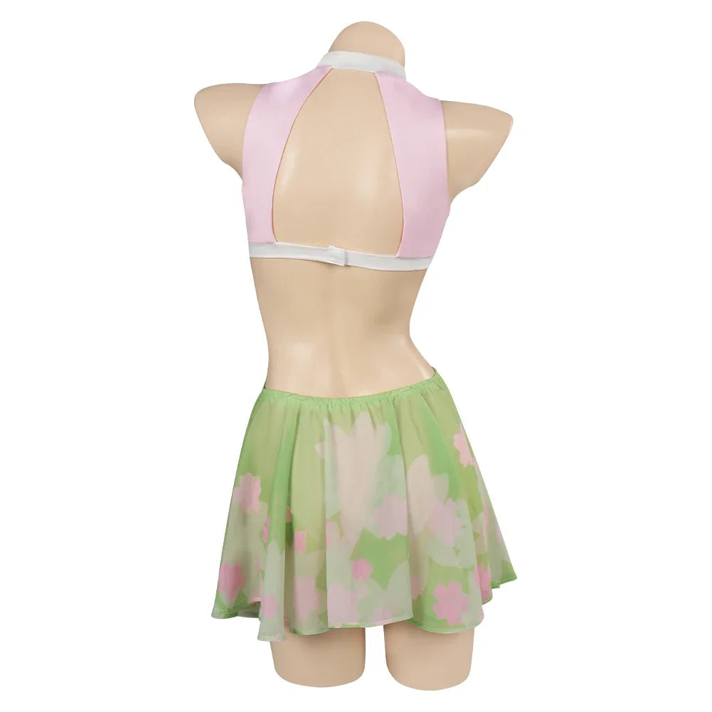 Traje de Banho Biquíni Cosplay Demon Slayer