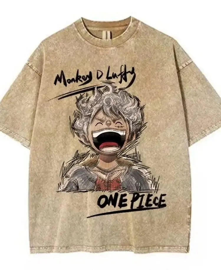 Camiseta Oversized Monkey D. Luffy, Gear 5 Sketch