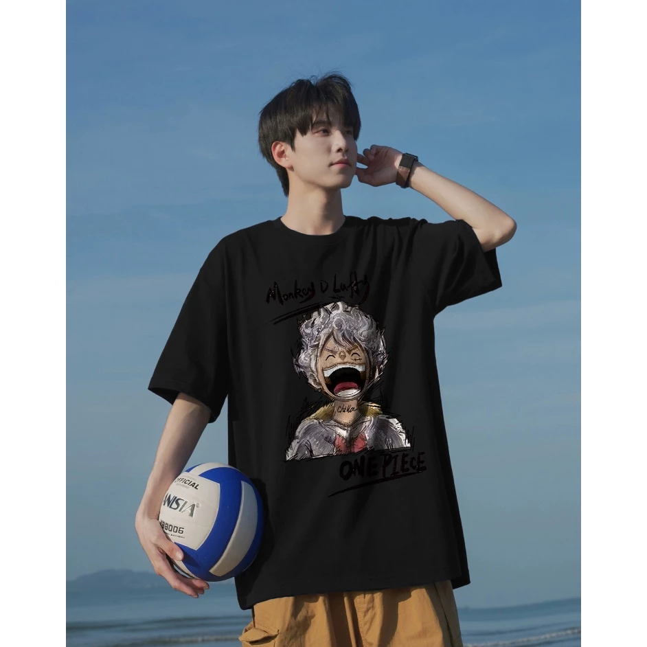 Camiseta Oversized Monkey D. Luffy, Gear 5 Sketch