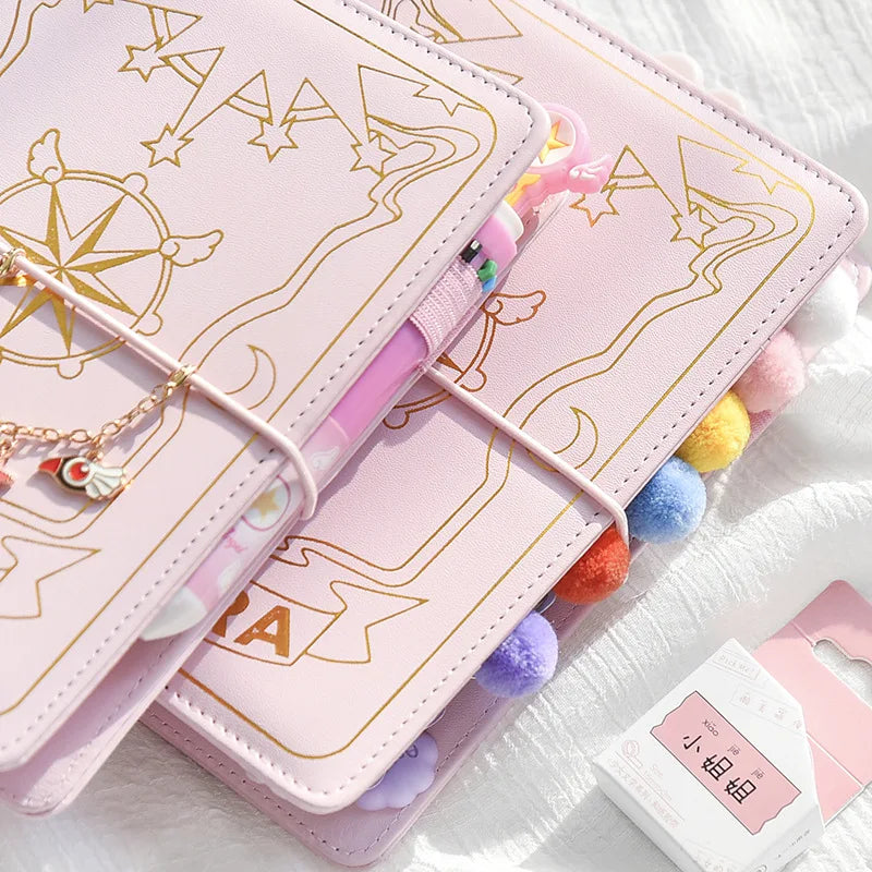 Caderneta Cardcaptor Sakura, Diário e Planner com Espiral Rosa e Acessórios