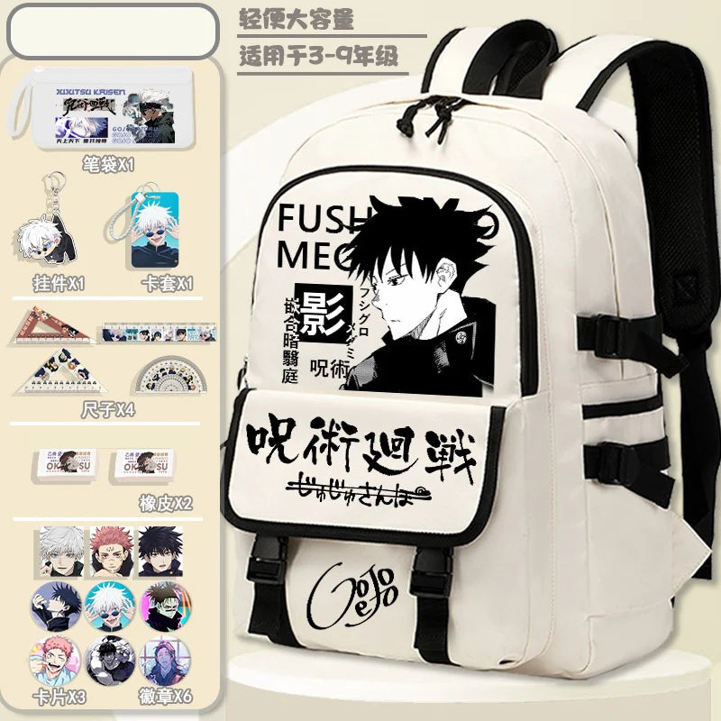 Mochila Jujutsu Kaisen Breathable + Brindes (Ler descrição)