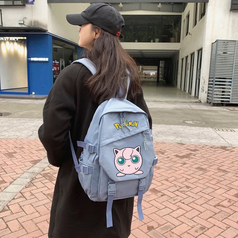 Mochila Kawaii Pokémon e Bolsinha + Estojo (Brinde)