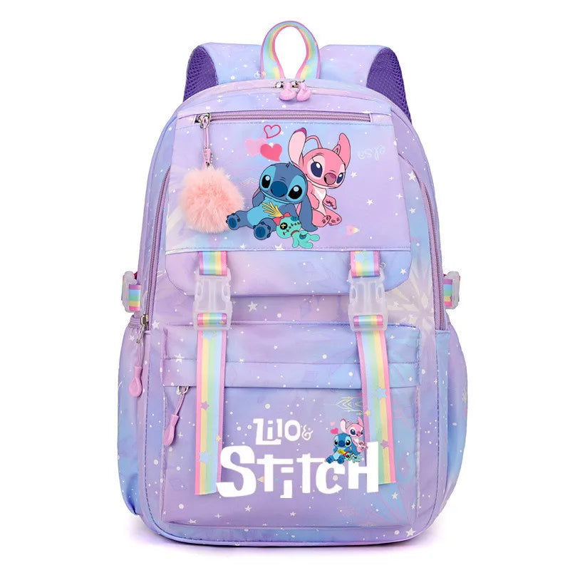 Mochila Escolar Lilo & Stitch Charmosa