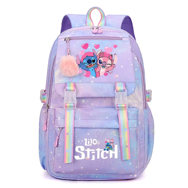 Mochila Escolar Lilo & Stitch Charmosa