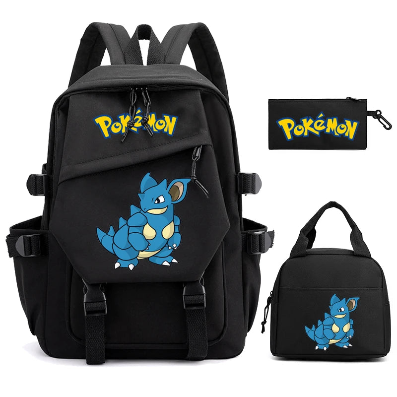 Mochila Kawaii Pokémon e Bolsinha + Estojo (Brinde)