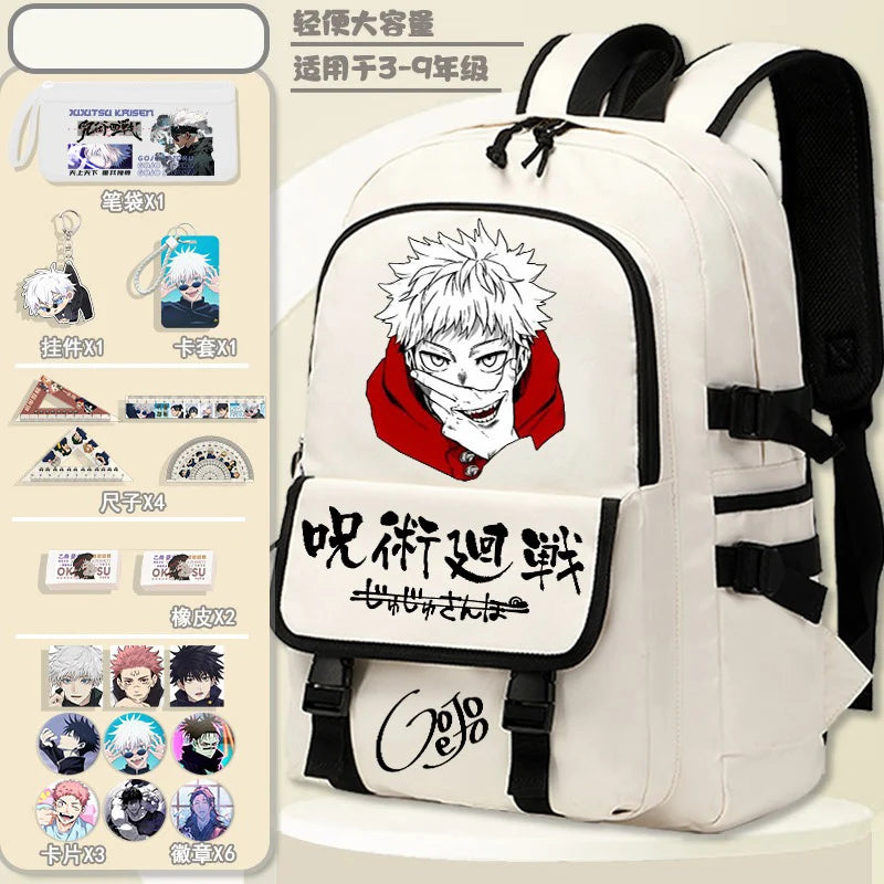 Mochila Jujutsu Kaisen Breathable + Brindes (Ler descrição)