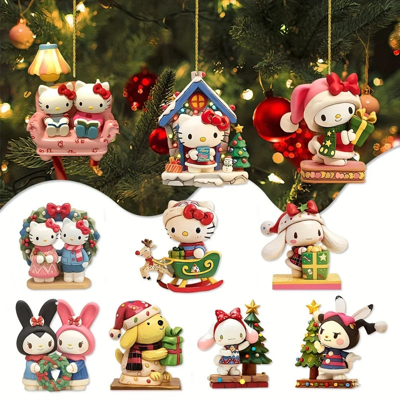 Decoração de Natal Sanrio: Pendentes Hello Kitty e Amigos