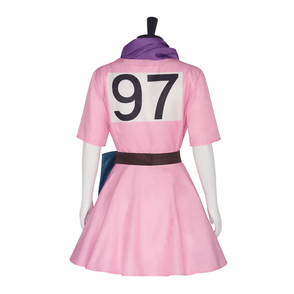 Fantasia Cosplay Adulto e Infantil Bulma, Vestido Rosa Kawaii 90s