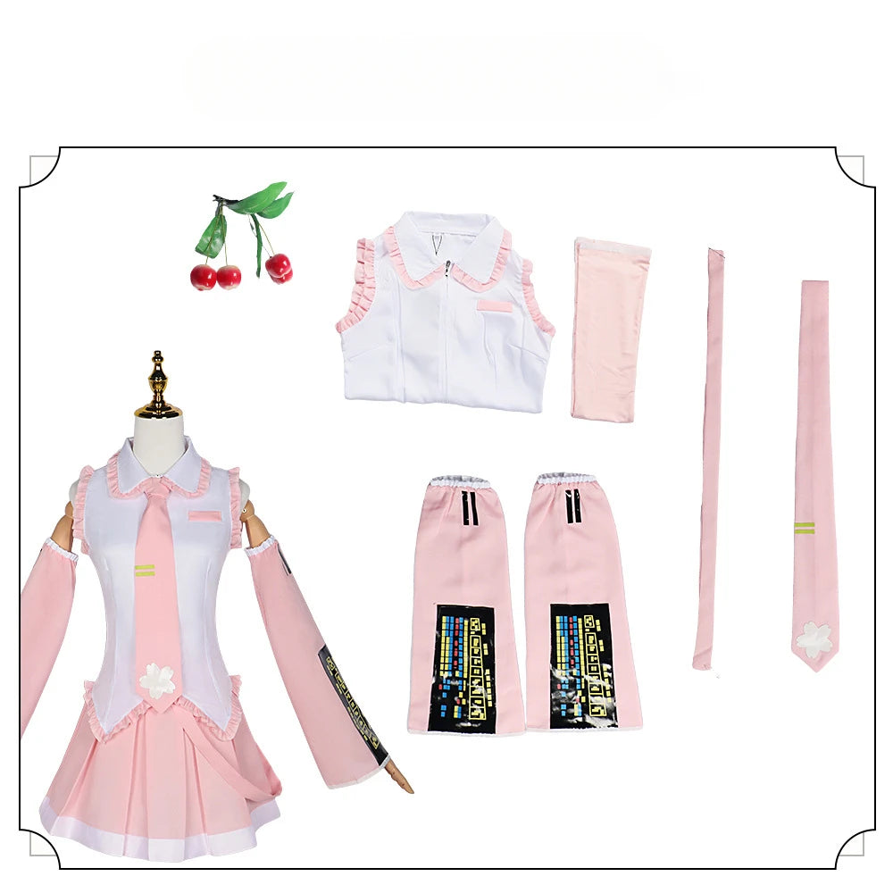 Fantasia Cosplay Sakura Hatsune Miku – Edição Primavera
