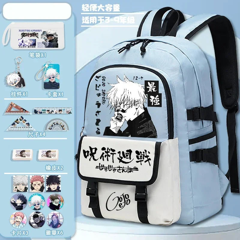 Mochila Jujutsu Kaisen Breathable + Brindes (Ler descrição)