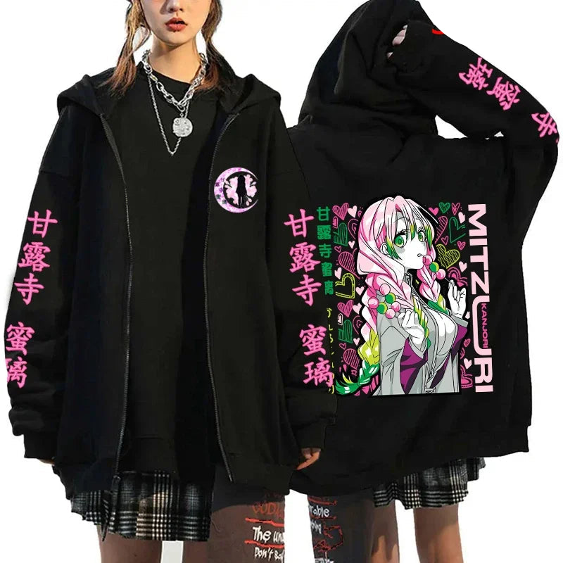 Moletom Zíper Kanroji Mitsuri, Kimetsu no Yaiba