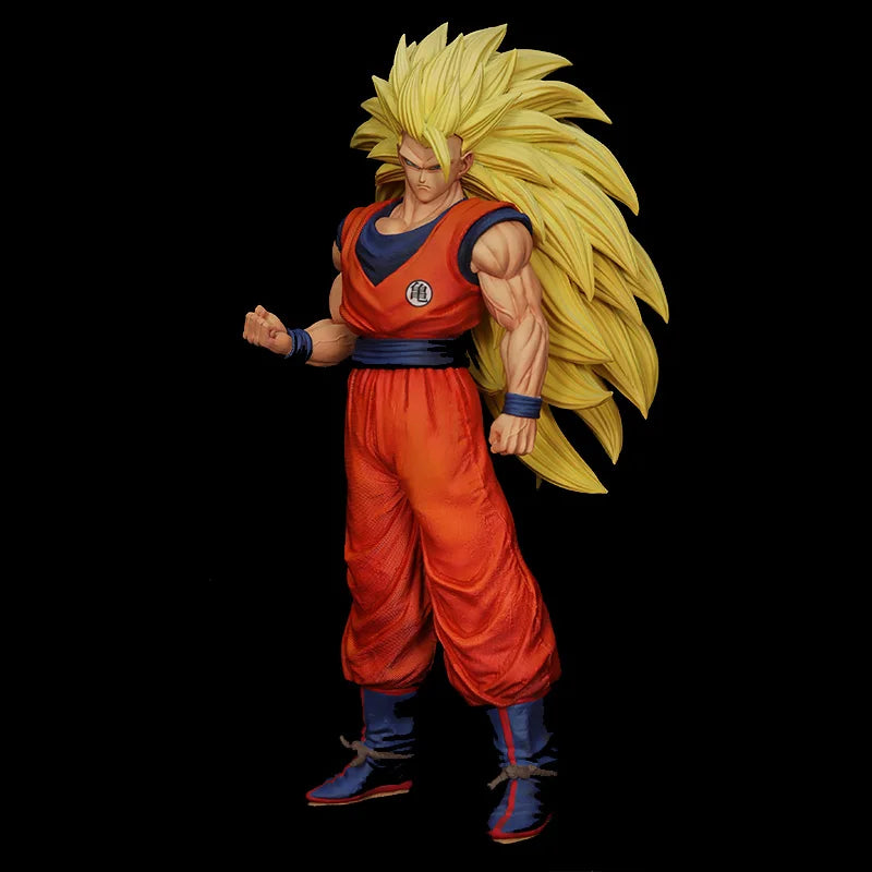 Boneco Dragon Ball Z Goku SSJ3, Estátua Super Saiyan 3 30cm