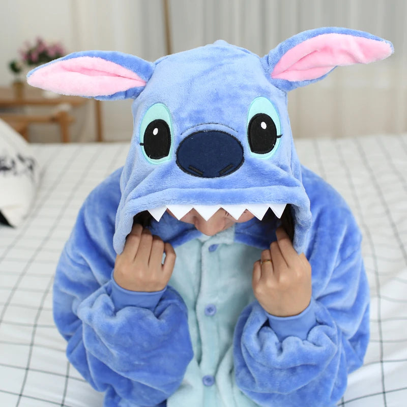 Pijama Cosplay Adulto e Infantil Stitch Kigurumi