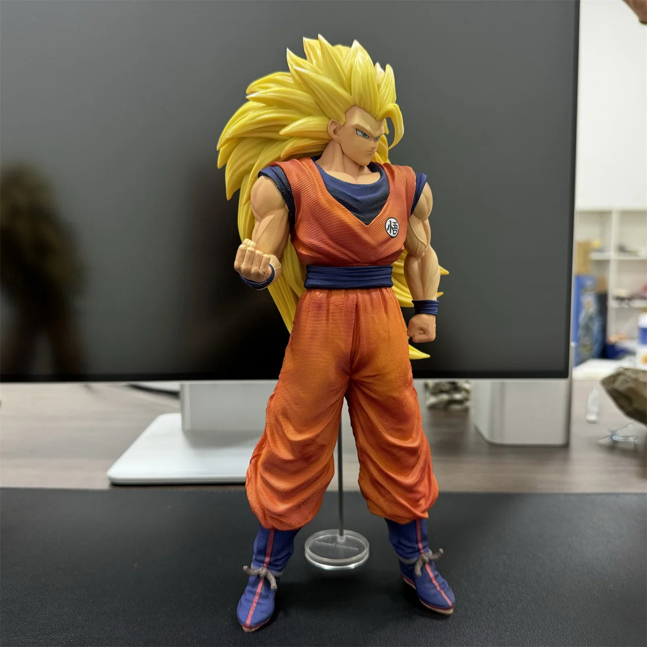 Boneco Dragon Ball Z Goku SSJ3, Estátua Super Saiyan 3 30cm