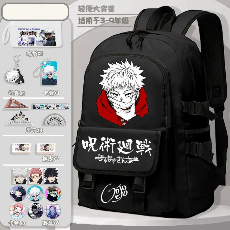 Mochila Jujutsu Kaisen Breathable + Brindes (Ler descrição)