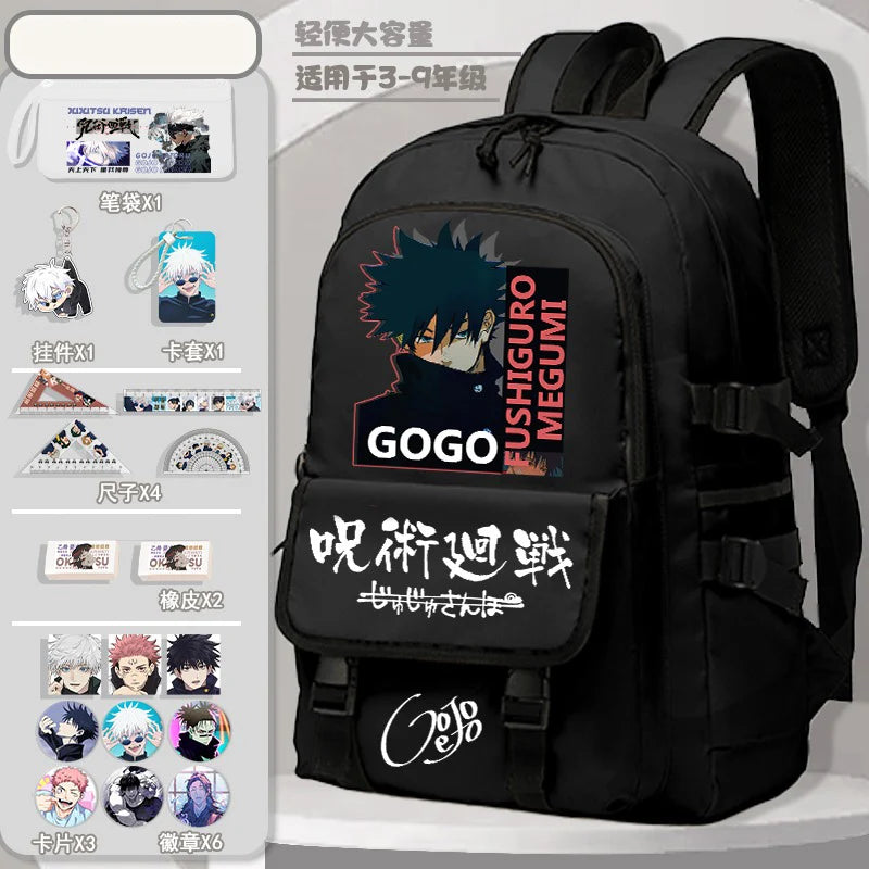 Mochila Jujutsu Kaisen Breathable + Brindes (Ler descrição)