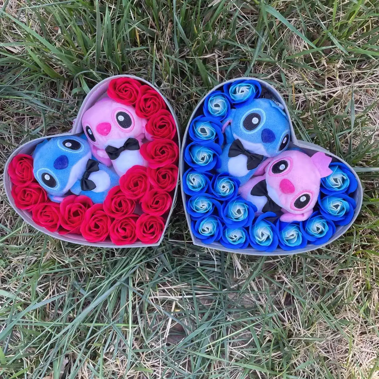 Caixinha Pelúcias Apaixonadas Stitch & Angel