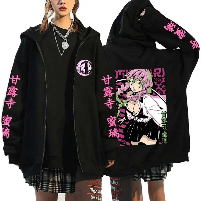 Moletom Zíper Kanroji Mitsuri, Kimetsu no Yaiba