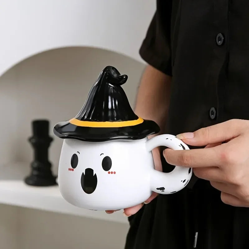 Caneca Fantasminha de Halloween com Chapéu