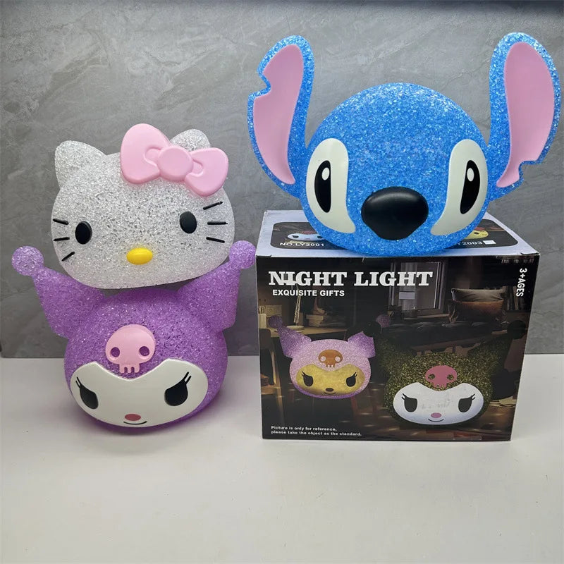 Luminária Noite Estrelada Stitch & Kuromi