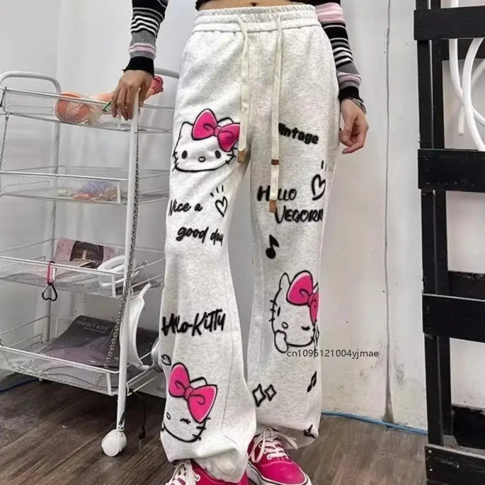 Calça Moletom Hello Kitty Graffiti Y2K