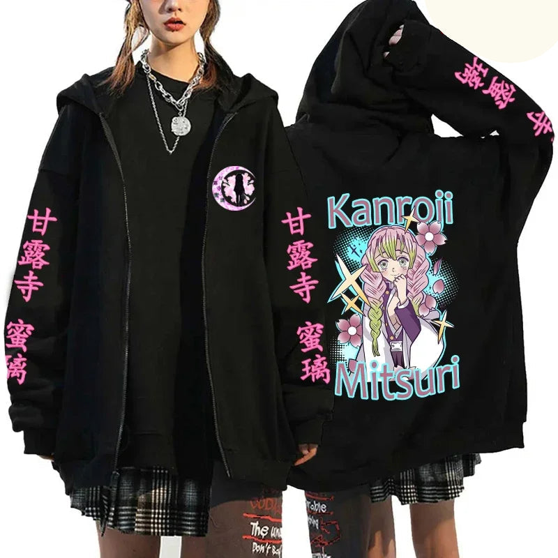 Moletom Zíper Kanroji Mitsuri, Kimetsu no Yaiba