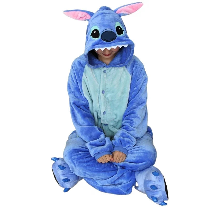 Pijama Cosplay Adulto e Infantil Stitch Kigurumi