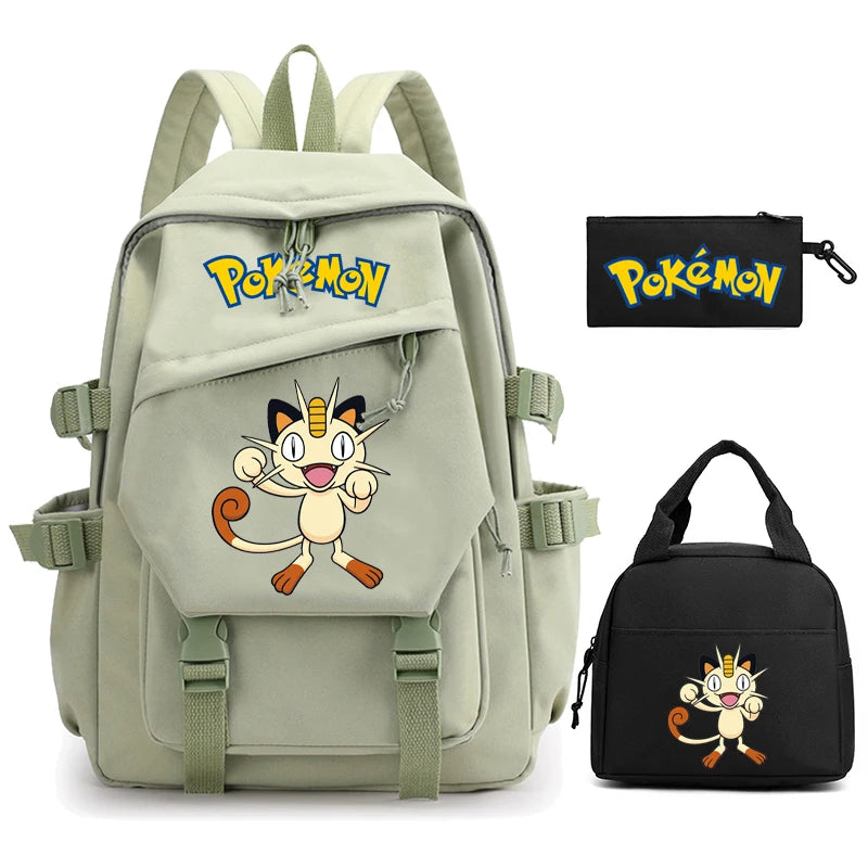 Mochila Kawaii Pokémon e Bolsinha + Estojo (Brinde)