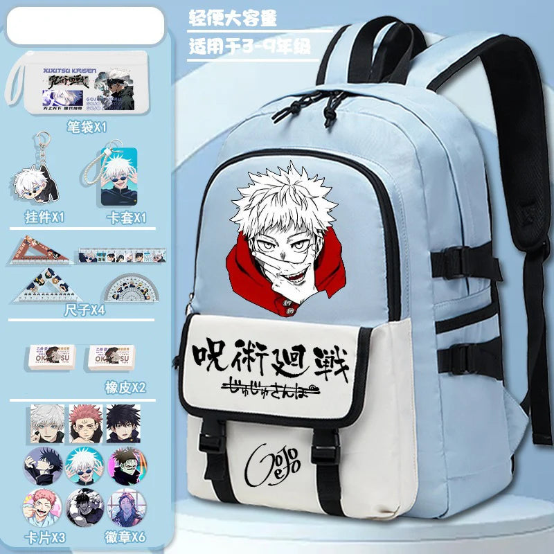 Mochila Jujutsu Kaisen Breathable + Brindes (Ler descrição)