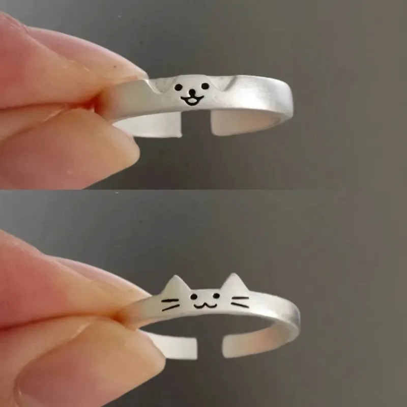 Anel Casal Gato & Cachorro